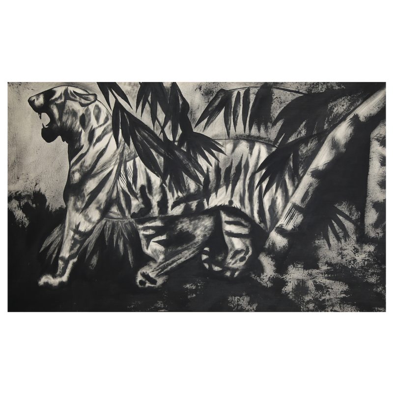 Toile peinte PANTHERE 140 x 84 cm