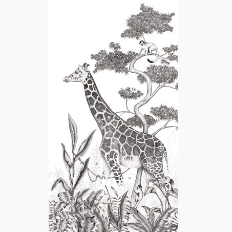 Papier peint panoramique L BLACK JUNGLE GIRAFE 150 x 270 cm