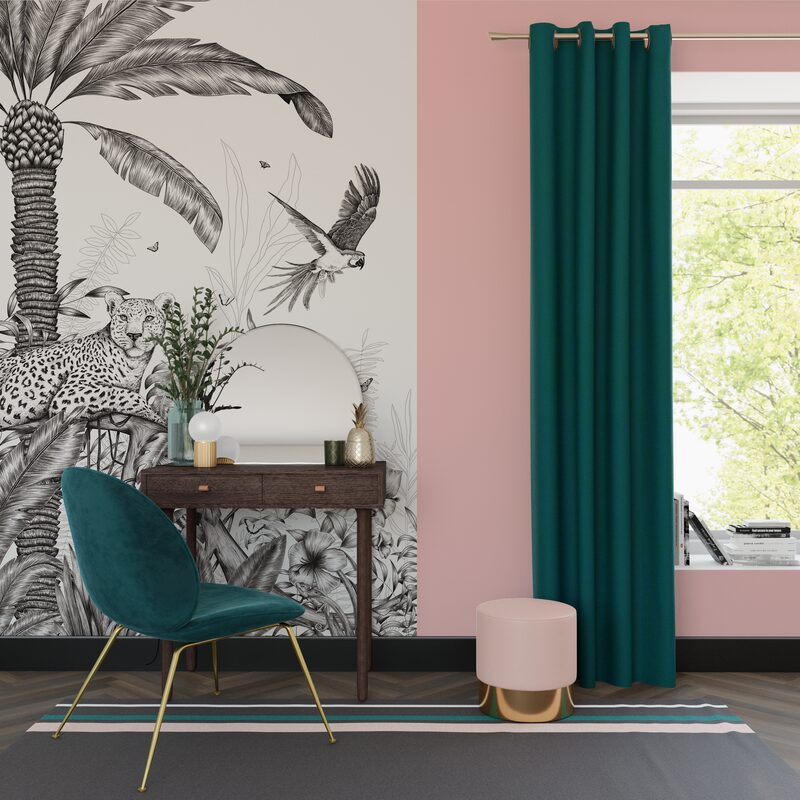 Papier peint panoramique L BLACK JUNGLE LEOPARD 150 x 270 cm