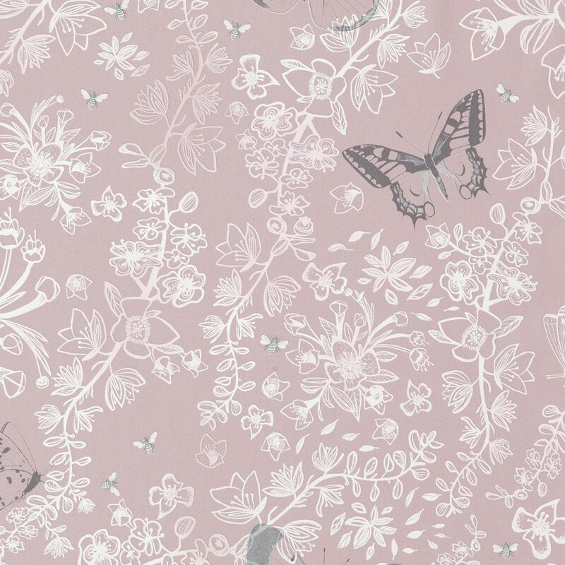Papier peint intissé ROSANNA coloris rose tendre