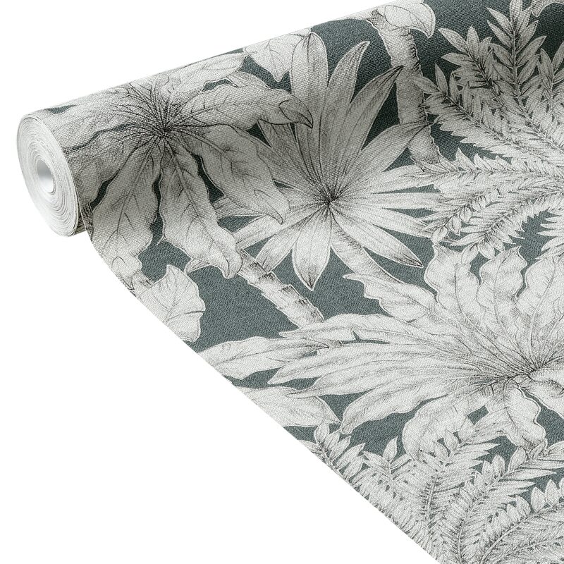 Papier peint intissé FLORENTINE PALM GARDEN coloris vert céladon