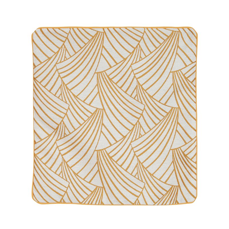 Housse de coussin ARDECO coloris jaune/blanc 40 x 40 cm