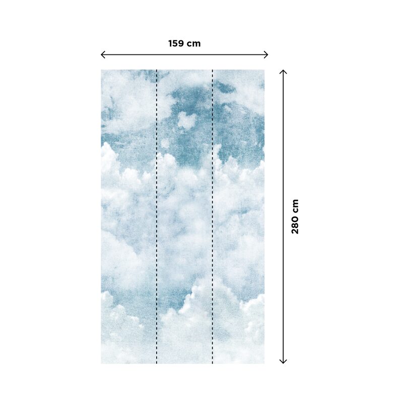 Papier peint panoramique L BLUE CLOUDS 159 x 280 cm