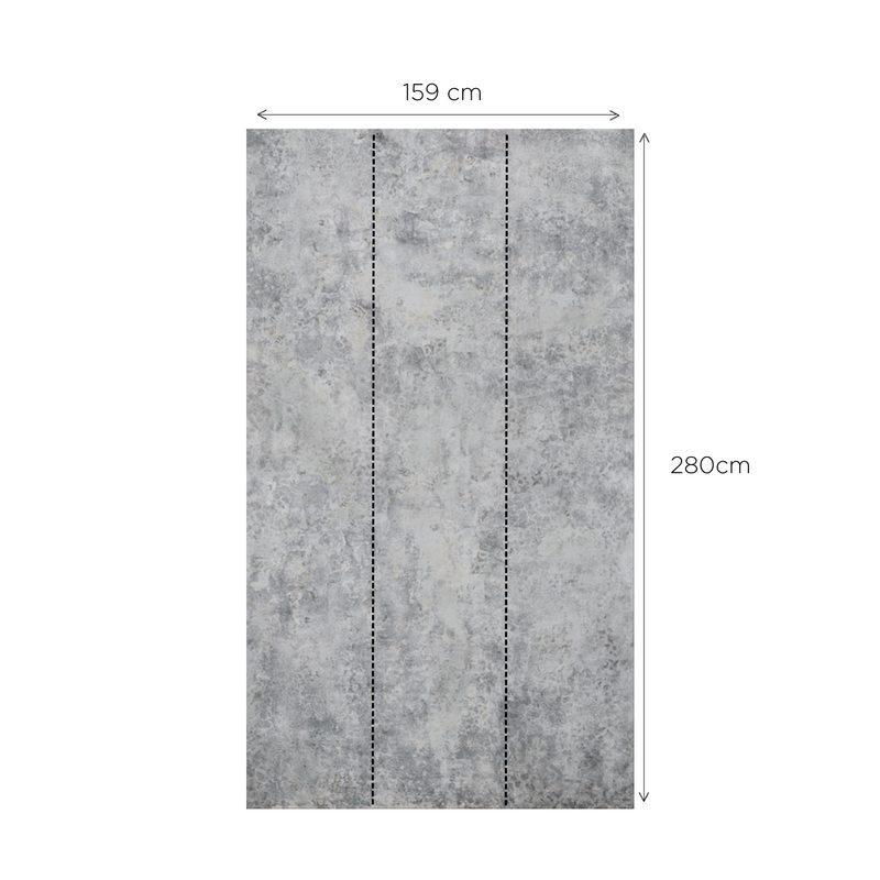 Papier peint panoramique L CONCRETE 159 x 280 cm gris béton