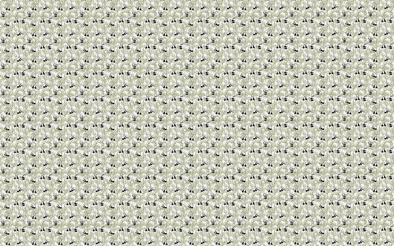 Papier peint intissé PANDI PANDA coloris vert bambou
