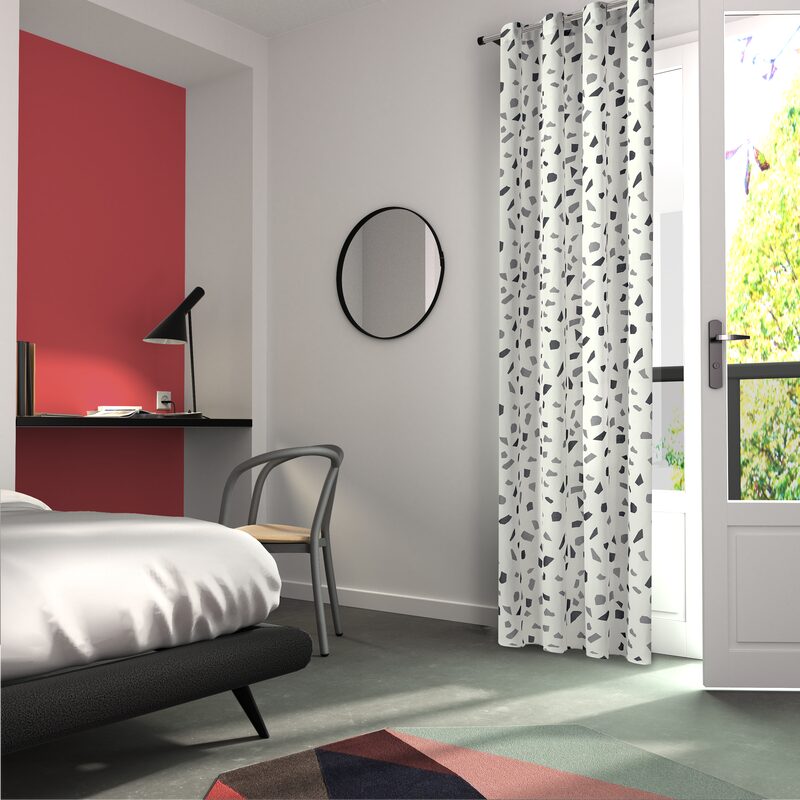 Rideau TERRAZZO coloris gris 135 x 260 cm