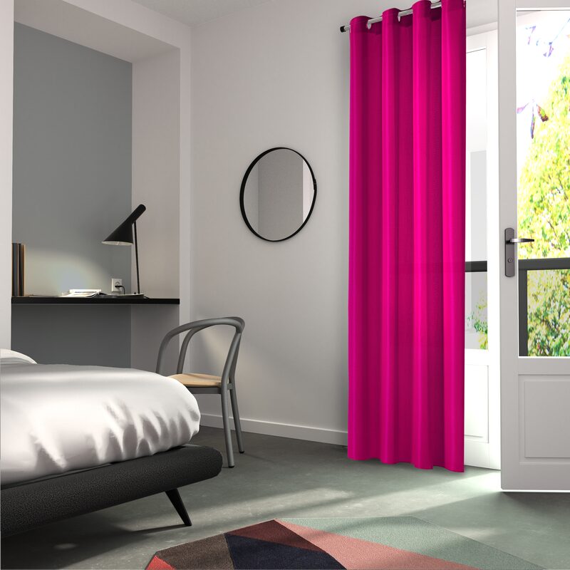 Rideau ESSENTIAL coloris rose fuchsia 140 x 240 cm