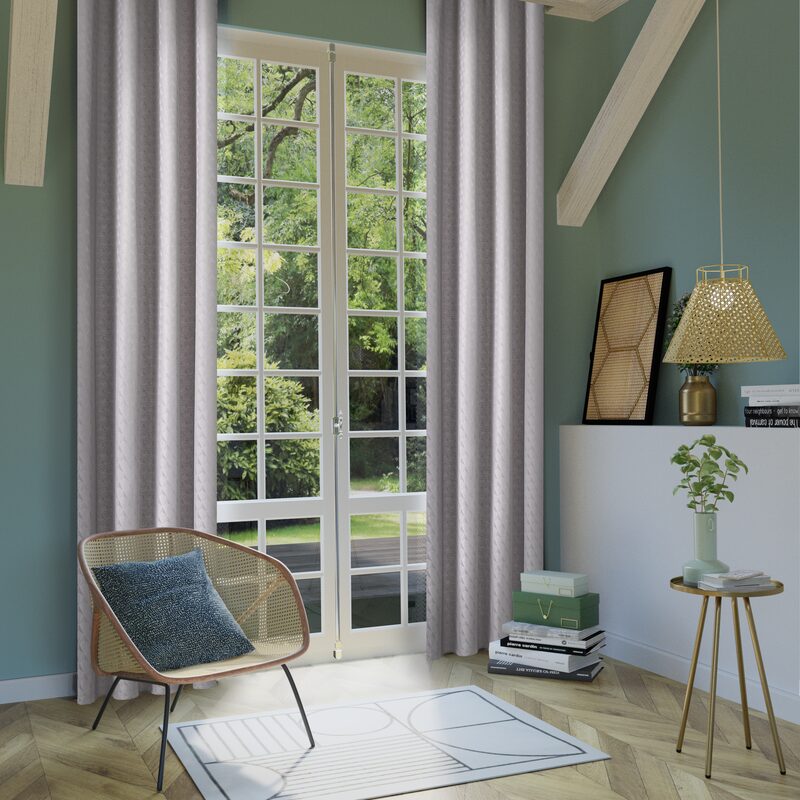 Rideau EVENTAIL coloris gris moyen 140 x 260 cm