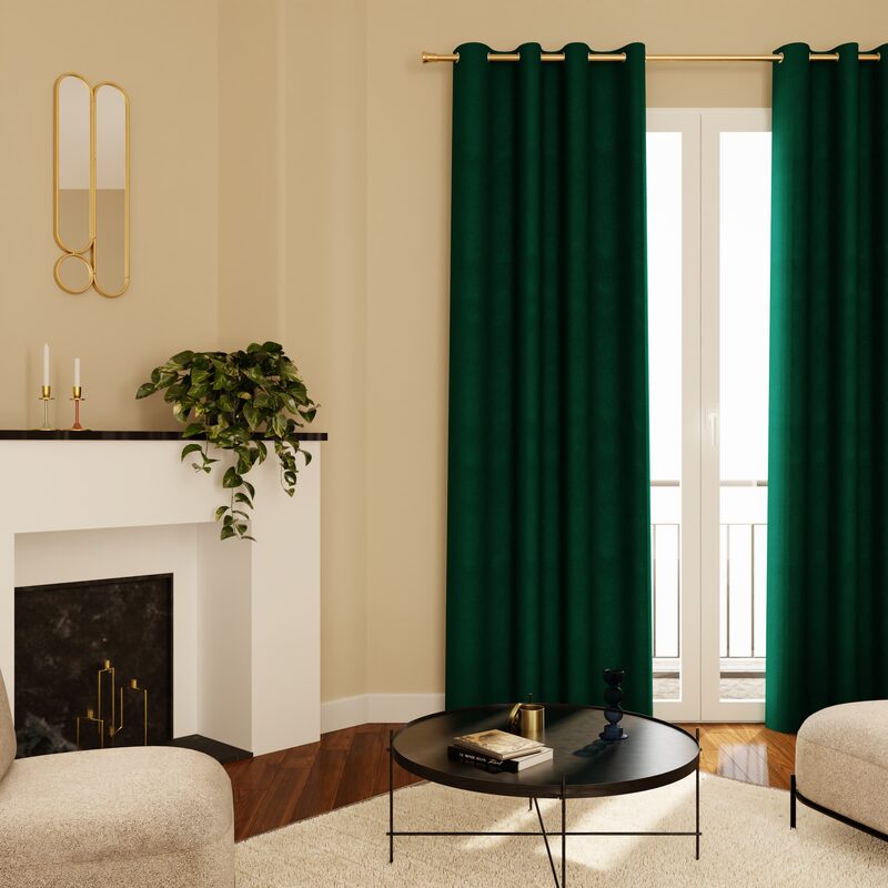 Rideau GRAZIA coloris vert émeraude 140 x 240 cm
