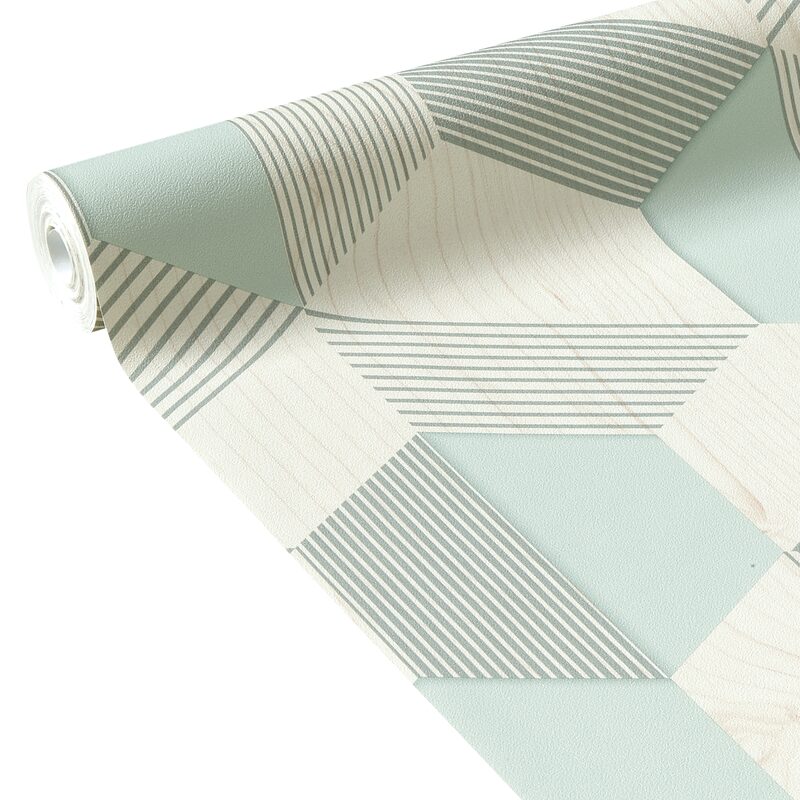Papier peint intissé AKITO coloris vert aqua