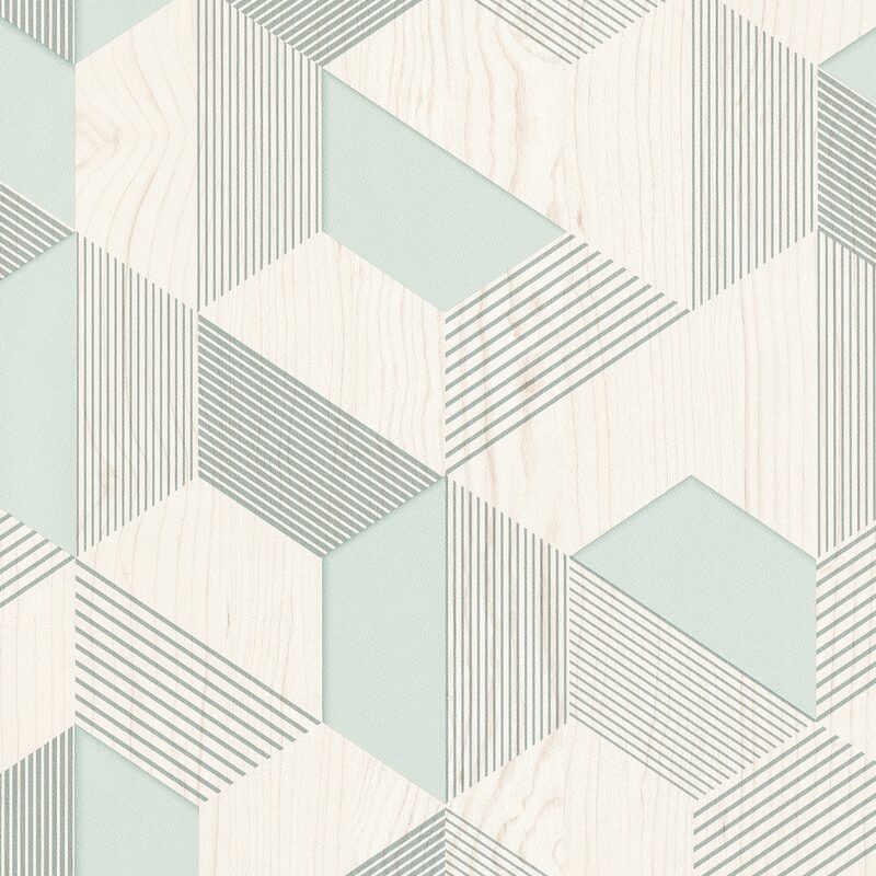 Papier peint intissé AKITO coloris vert aqua