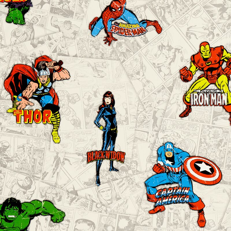 Papier peint MARVEL HEROES coloris multicolore