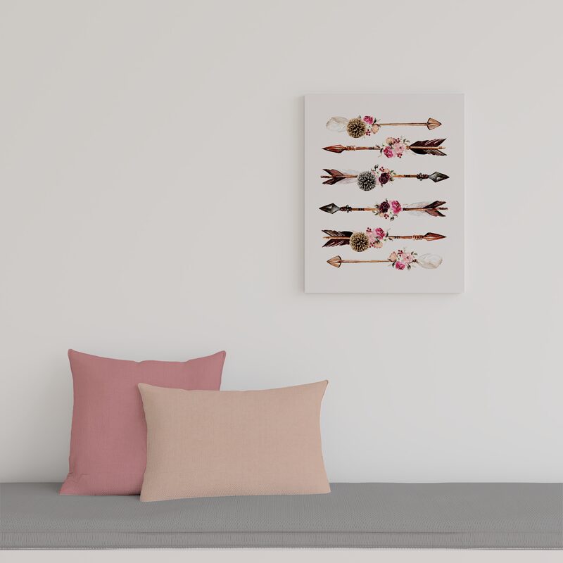Toile embellie POMPOM ARROWS 40 x 50 cm