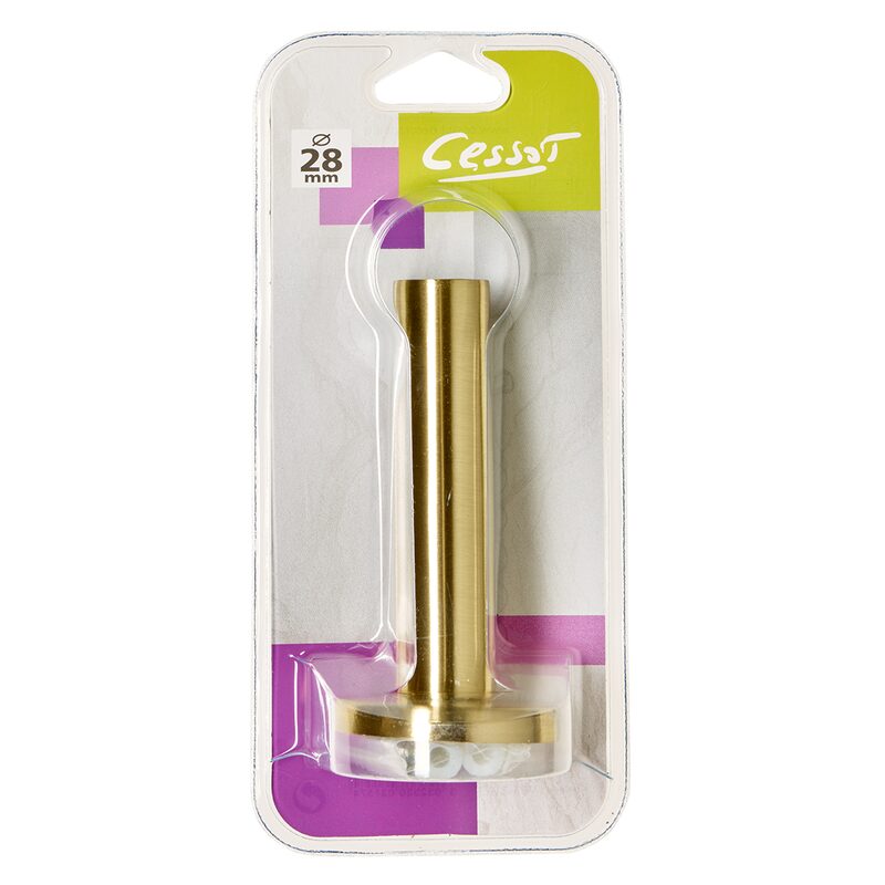 Support barre à rideau TROMPETTE coloris laiton mat diamètre barre 2,8 cm longueur 9,3 cm