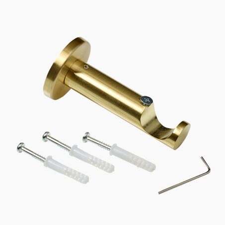 Support barre à rideau TROMPETTE laiton mat 2,8 cm 9,3 cm