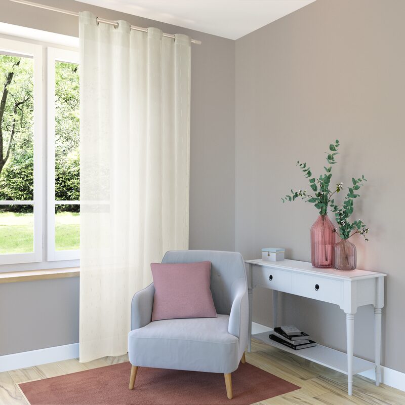 Voilage FILAMENT coloris ivoire 140 x 240 cm