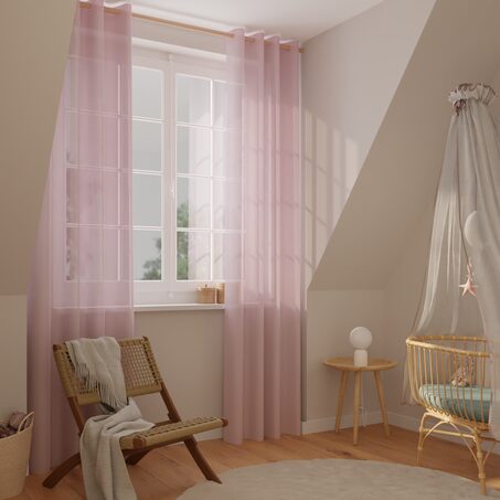 Voilage COLORS coloris rose pâle 140 x 260 cm