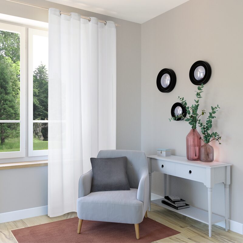 Voilage SIMPLY coloris blanc 140 x 240 cm