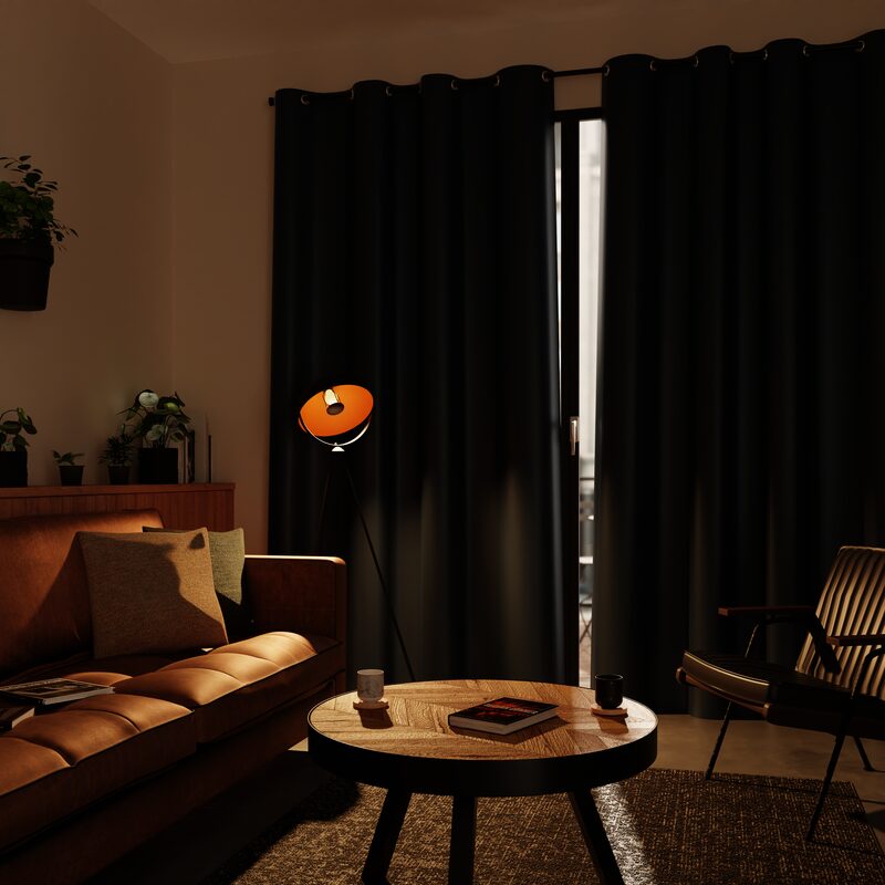 Rideau 100% occultant MANN coloris jean 140 x 260 cm