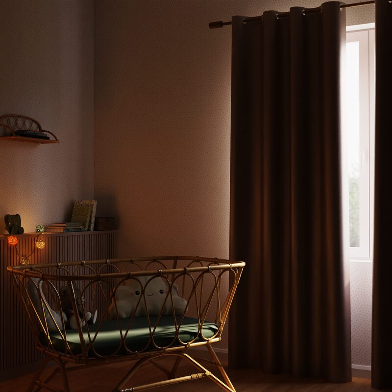 Rideau 100% occultant MANN coloris lin 140 x 260 cm