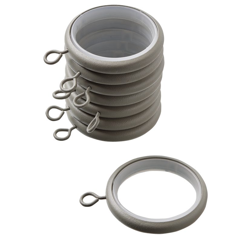 Anneaux VELOURS coloris gris grainé diamètre barre 2,8 cm