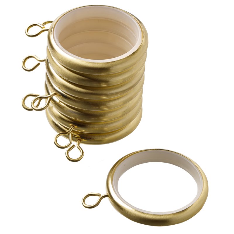 Anneaux TROMPETTE coloris laiton mat diamètre barre 2,8 cm