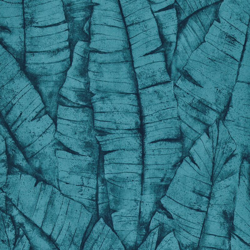 Papier peint intissé BANANA MOOD coloris bleu pétrole