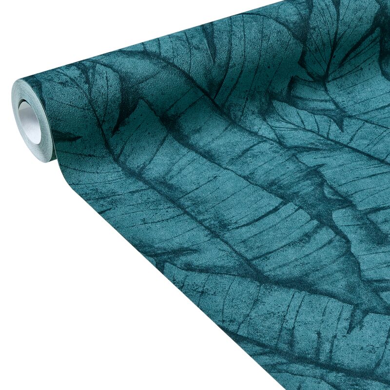 Papier peint intissé BANANA MOOD coloris bleu pétrole