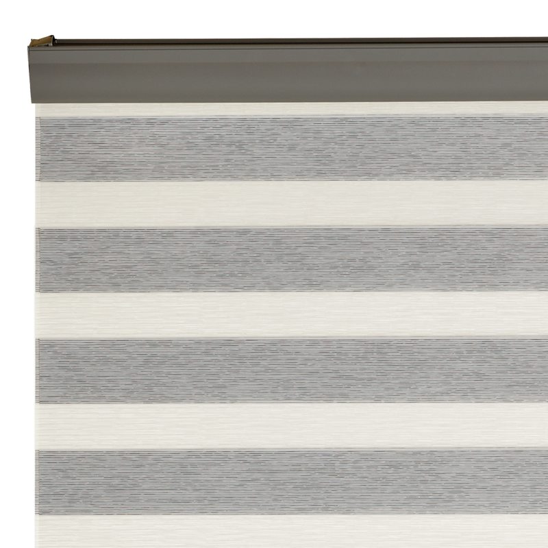 Store jour/nuit SOLSTICE coloris blanc / noir 90 x 250 cm