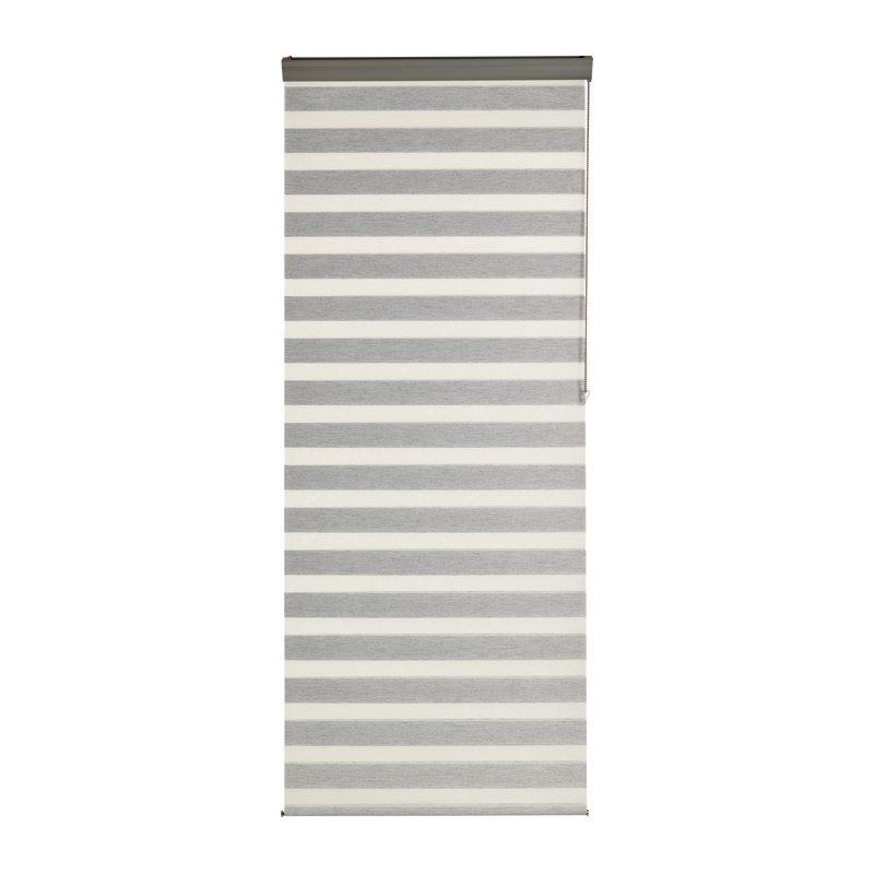 Store jour/nuit SOLSTICE coloris blanc / noir 90 x 250 cm