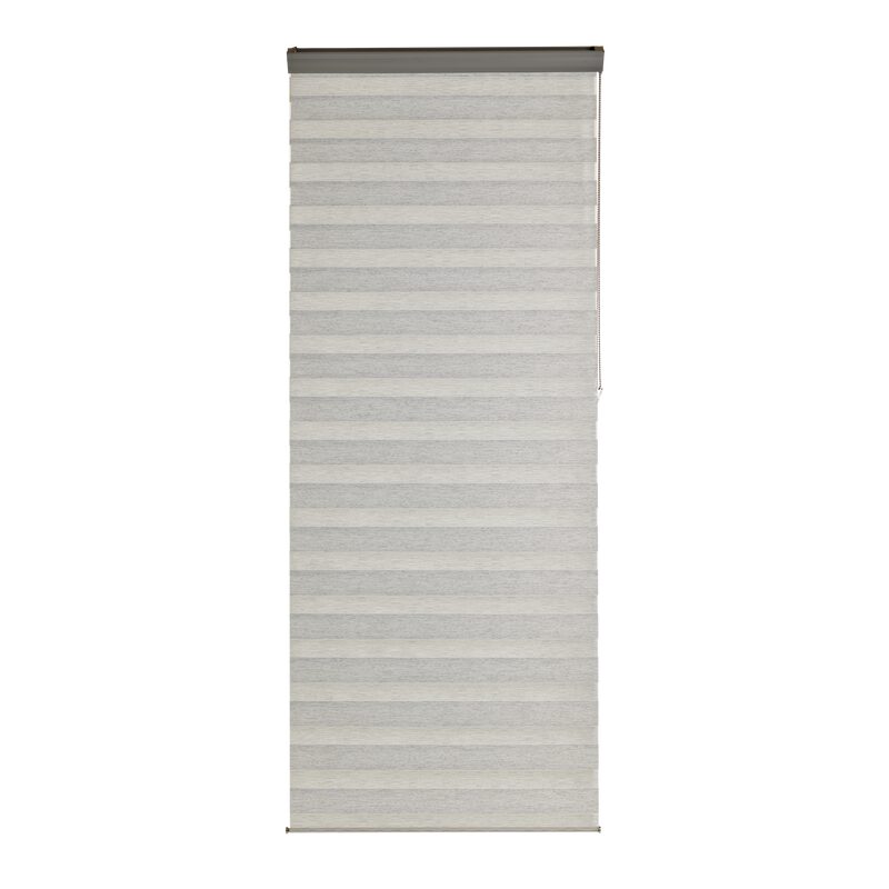 Store jour/nuit SOLSTICE coloris blanc / noir 90 x 250 cm