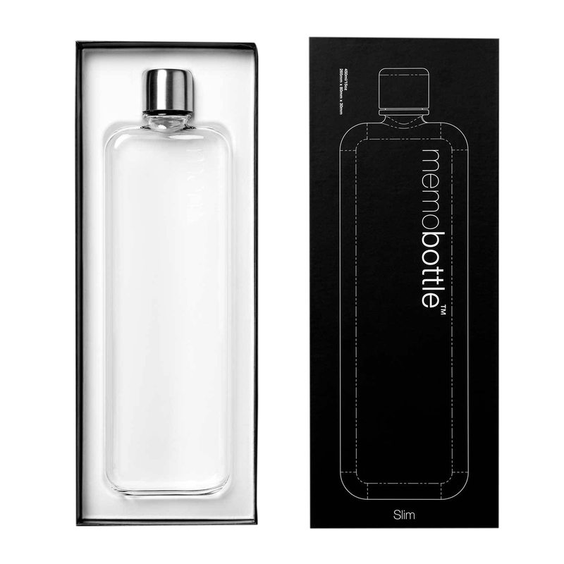 Gourde SLIM MEMOBOTTLE coloris transparent