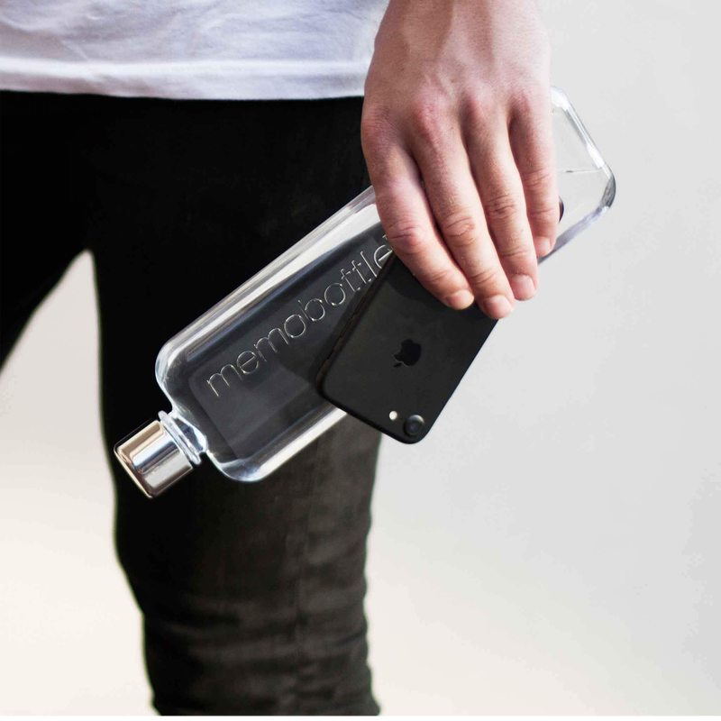 Gourde SLIM MEMOBOTTLE coloris transparent