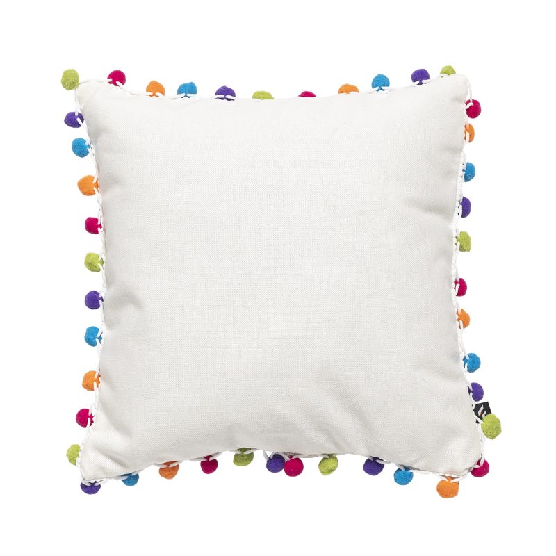 Coussin POMPON coloris blanc 30 x 30 cm