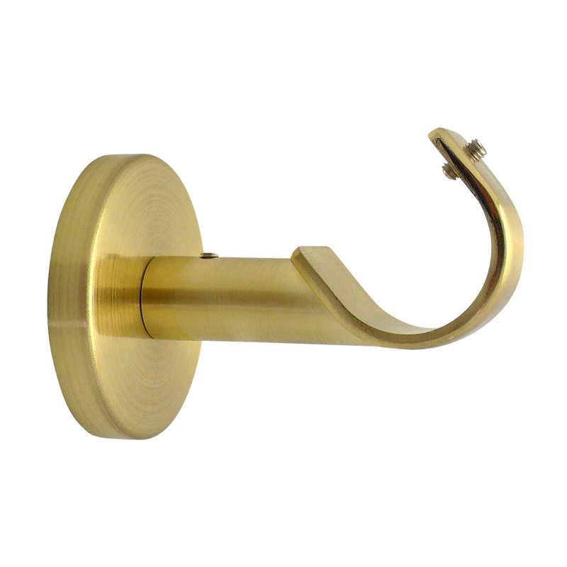 Support barre à rideau TROMPETTE coloris laiton mat diamètre barre 2,8 cm longueur 6 cm