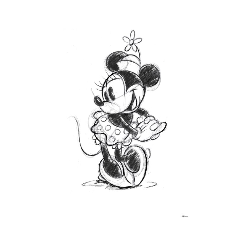 Toile imprimée MINNIE SKETCH 50 x 70 cm