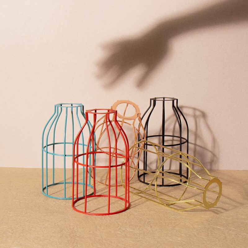 Abat-jour CAGE BALA coloris or  12 x 20 cm