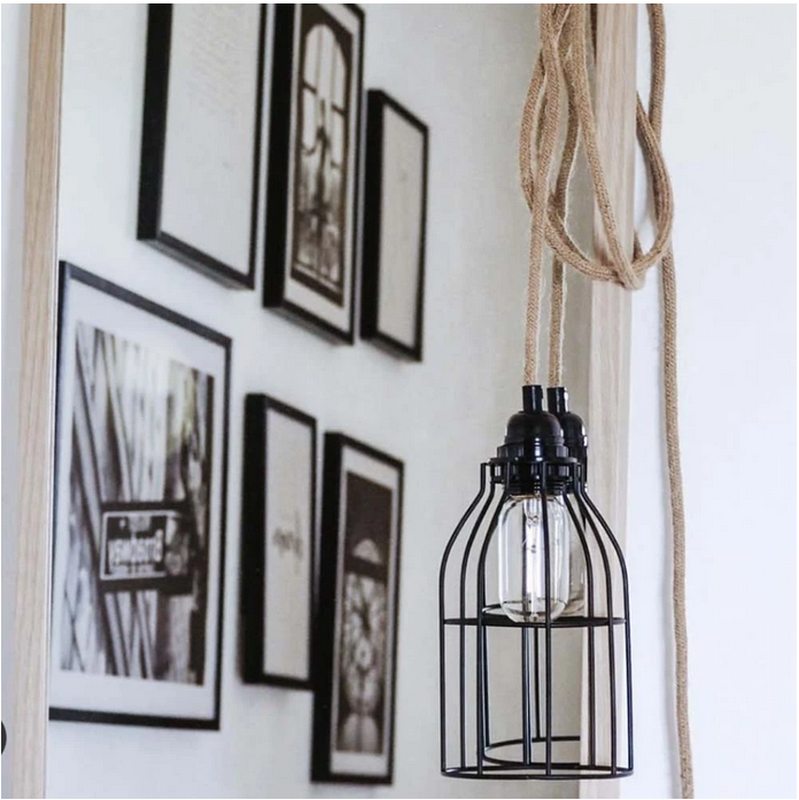 Abat-jour CAGE BALA coloris noir 12 x 20 cm