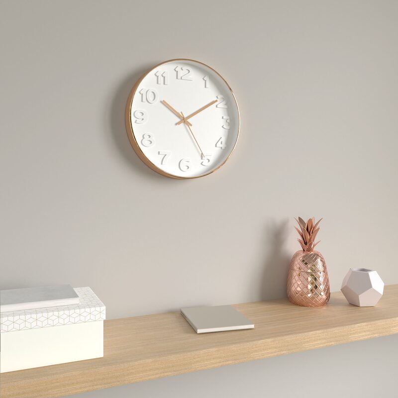 Horloge LAUGE coloris blanc et rose