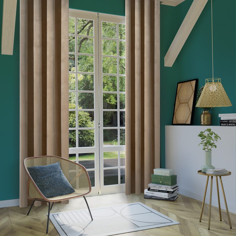 Rideau KOKO coloris beige doré 140 x 260 cm