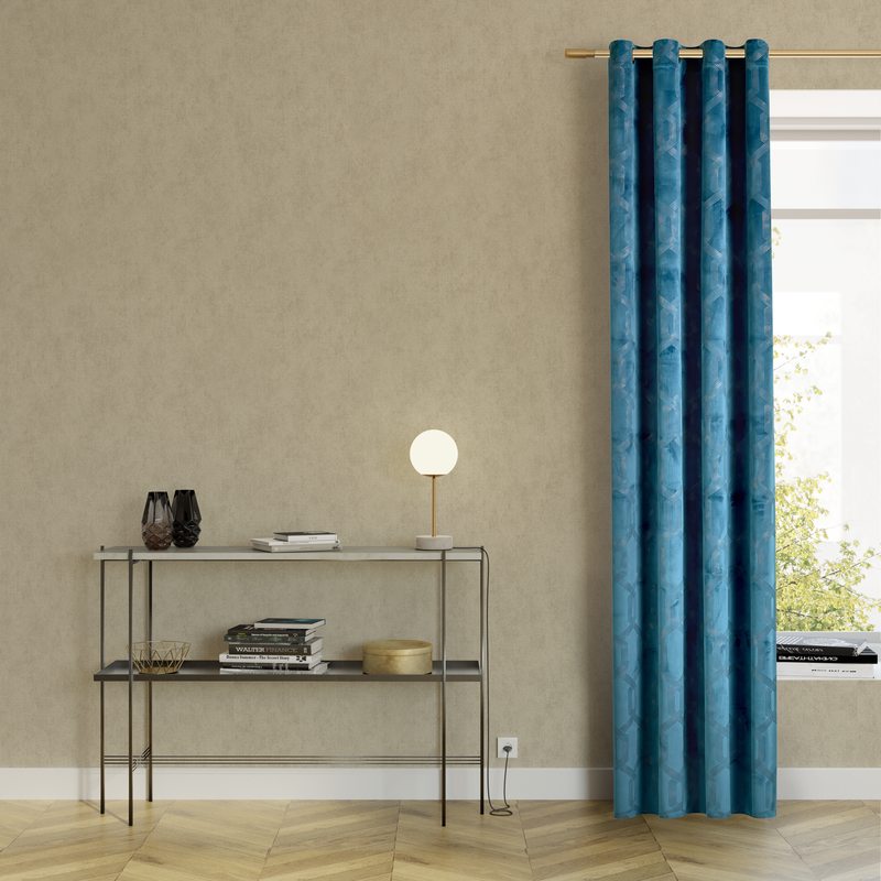 Rideau GATSBEY coloris bleu canard 135 x 260 cm