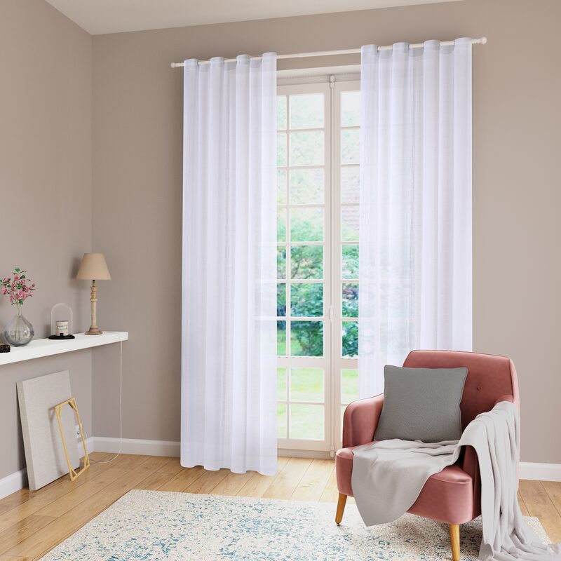 Voilage TILDA coloris blanc 140 x 260 cm