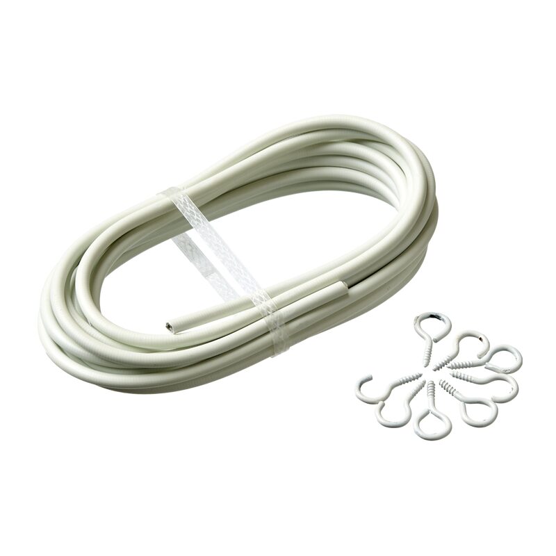 Kit barre à rideau vitrage VITRAGE CLASSIQUE coloris blanc longueur 250 cm