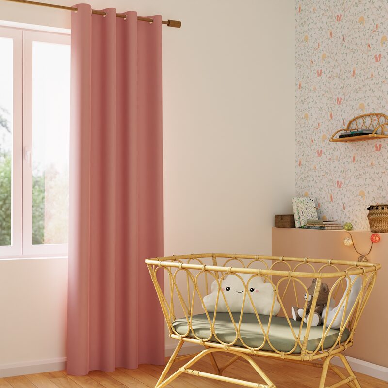 Rideau ELISUS coloris rose des sables 140 x 240 cm