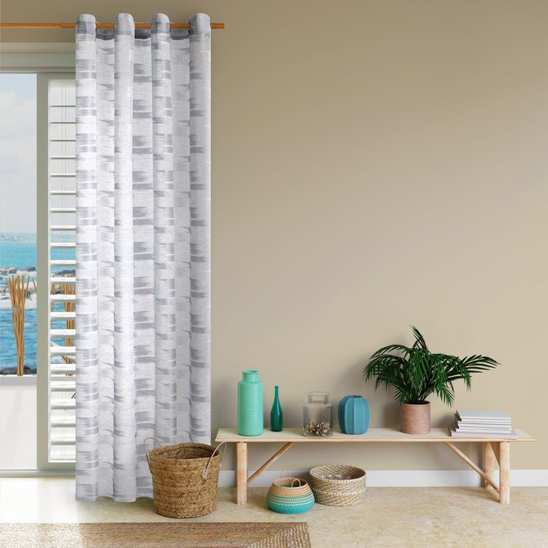 Voilage RHODES coloris gris 140 x 240 cm