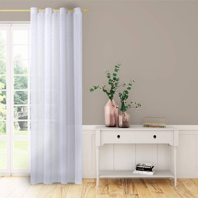 Voilage BORELY coloris blanc 140 x 240 cm