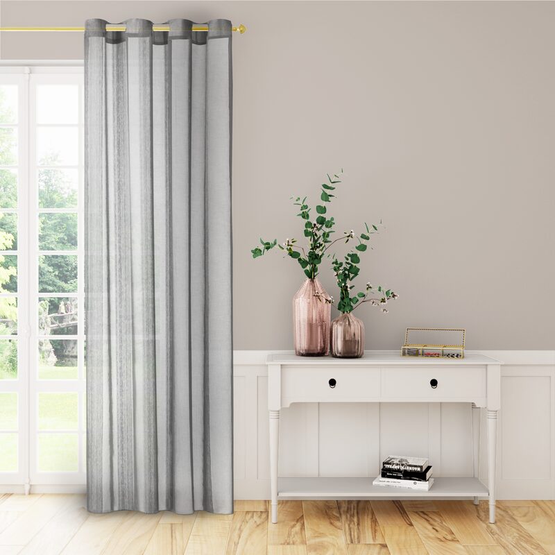 Voilage PINGALA coloris gris 140 x 240 cm