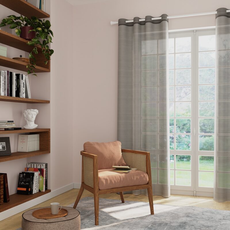 Voilage LOLA coloris gris galet 140 x 260 cm