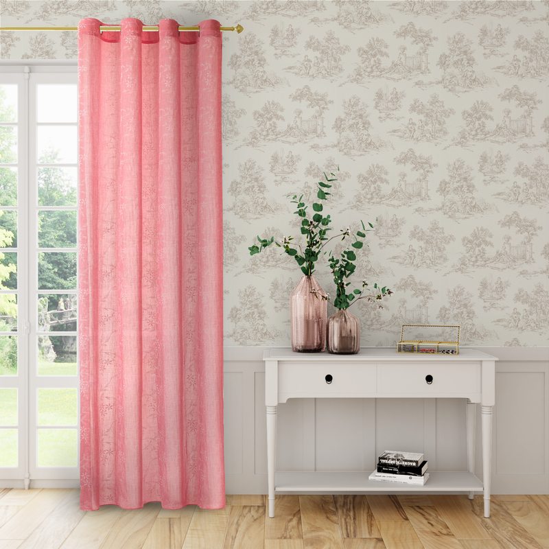 Voilage CANDICE coloris vieux rose 140 x 240 cm
