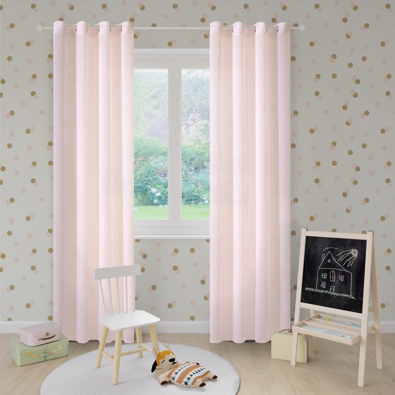 Voilage CHANTILLY coloris rose poudré 145 x 240 cm